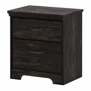 south shore versa 2-drawer nightstand, rubbed black 23 in x 17.75 in x 25.25 in