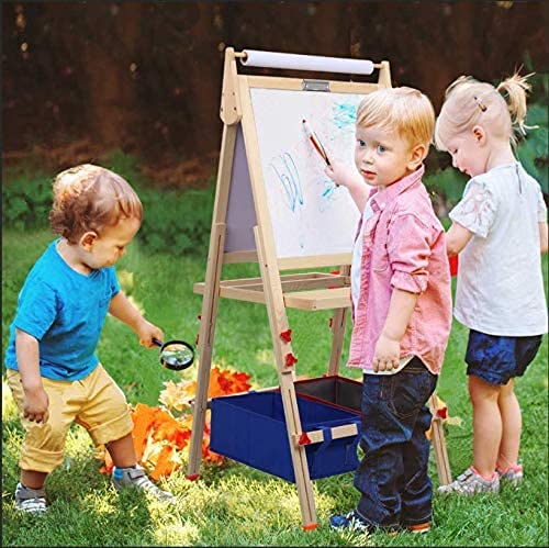 Art Easel for Kids,Standing Kid's Art Easel,Kids Easel with Magnetic Chalkboard & White Board,Kids Art Easel with Paper Roll