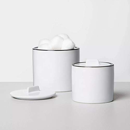 Hearth & Hand with Magnolia Set of 2 Bath Canister White Small and Large