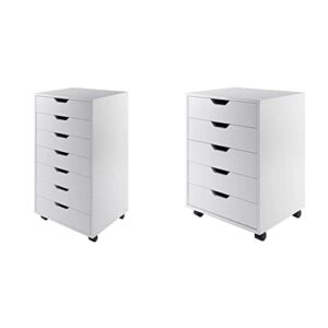 winsome halifax storage/organization, 5 drawer, white & halifax storage/organization, 7 drawer, white