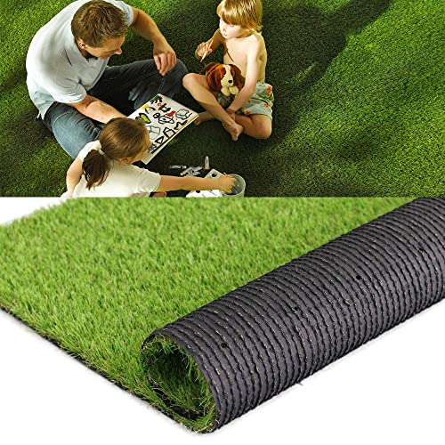 Griclner 35mm Artificial Turf Lawn Fake Grass, 1.38" Pile Height Realistic Synthetic Grass, 3FTX4FT,Drainage Holes Indoor Outdoor Pet Faux Grass Astro Rug Carpet for Garden Backyard Patio Balcony