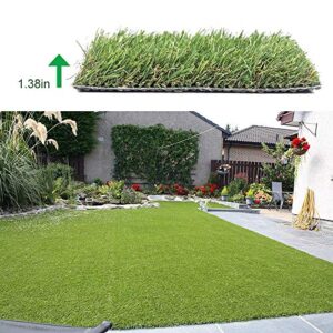 Griclner 35mm Artificial Turf Lawn Fake Grass, 1.38" Pile Height Realistic Synthetic Grass, 3FTX4FT,Drainage Holes Indoor Outdoor Pet Faux Grass Astro Rug Carpet for Garden Backyard Patio Balcony