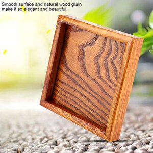 Wooden tea tray, coffee/sushi/snack/tea serving tray for breakfast, square food serving plate for home Ottoman cafe restaurant shop(12.512.5cm)