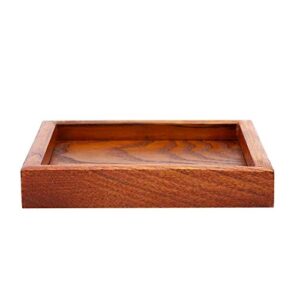 Wooden tea tray, coffee/sushi/snack/tea serving tray for breakfast, square food serving plate for home Ottoman cafe restaurant shop(12.512.5cm)