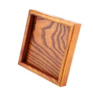 Wooden tea tray, coffee/sushi/snack/tea serving tray for breakfast, square food serving plate for home Ottoman cafe restaurant shop(12.512.5cm)