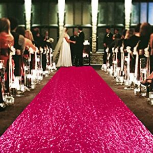 Aisle Runners for Weddings Hot Pink 2FTx15FT Sequin Aisle Runner Fuchsia Bridal Aisle Runner 15FT Carpet Runner Outdoor Aisle Runner for Wedding Ceremony