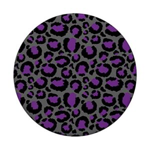 Dark Grey Violet Purple Black Spot Cheetah Leopard Print PopSockets Swappable PopGrip