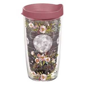 tervis floral moon phases made in usa double walled insulated tumbler travel cup keeps drinks cold & hot, 16oz, quartz