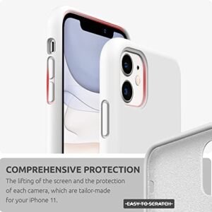 SURPHY Silicone Case Compatible with iPhone 11 Case 6.1 inch, Liquid Silicone Full Body Thickening Design Phone Case (with Microfiber Lining) for iPhone 11 6.1 2019 (White)