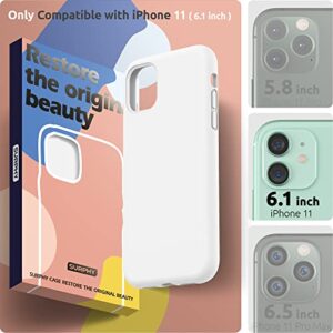 SURPHY Silicone Case Compatible with iPhone 11 Case 6.1 inch, Liquid Silicone Full Body Thickening Design Phone Case (with Microfiber Lining) for iPhone 11 6.1 2019 (White)