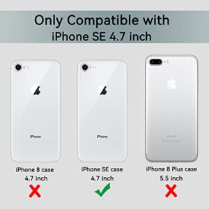 COOLQO Compatible for iPhone SE 2022/2020 Case 4.7 Inch, with [2 x Tempered Glass Screen Protector] Clear 360 Full Body Coverage Hard PC+Soft Silicone TPU 3in1 Protective Shockproof Phone Cover