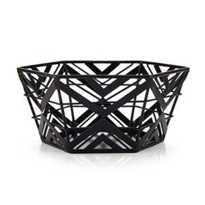 scott living luxe centerpiece fruit storage basket, 10-inch, black