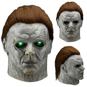 Bulex LED Light up Michael Myers Mask Scary Halloween Murderer Killer Mask Creepy Full Head Latex Mask Horror Cosplay Costume