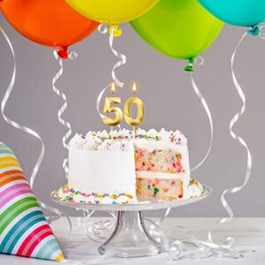 50th Birthday Candles Cake Numeral Candles Happy Birthday Cake Topper Decoration for Birthday Party Wedding Anniversary Celebration Supplies (Gold)