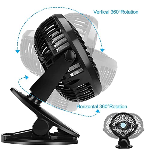 TriPole Battery Operated Portable Fan Mini Handheld Fan & Clip On Stroller Fan Bundle Strong Wind Rechargeable Fan Speed Adjustable Personal Fan for Home Travel