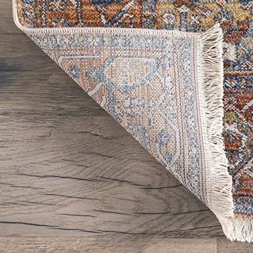 nuLOOM Harriet Vintage Medallion Fringe Runner Rug, 2' 6" x 6', Rust