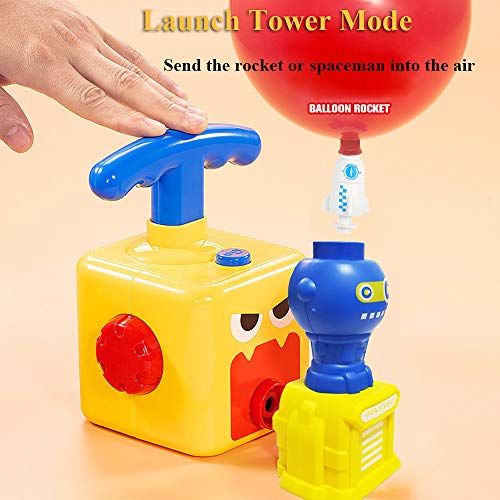 NEXTAKE Balloon Powered Car and Launcher Set, Balloon Launcher Toy Set Balloon Power Racer Air Inertial Car Toy Balloon Launcher Launch Pad with 12 Balloons (Duck with Launch Tower 2)