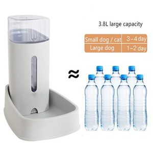 ZZK 3.8L Pet Automatic Feeder Animal Water Dispenser, Used for Cats and Dogs Drinking Water and Feeding Bowl Large-Capacity Consumables,C