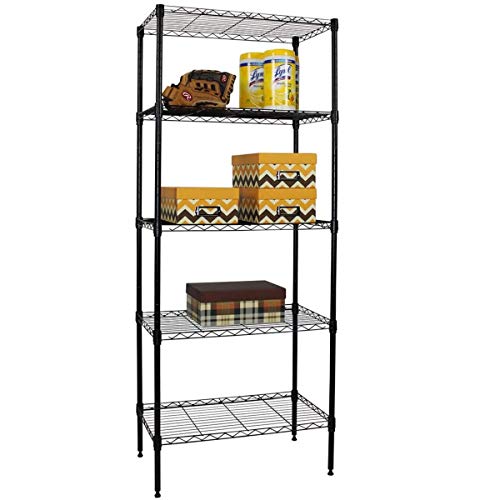 Payhere Storage Metal Utility Shelves, 5-Tier 24" Steel Garage Storage Wire Shelving Unit,750Lbs Rust-Proof Storage Racks w/Leveling Feet, NSF Certification Shelf for Kitchen Office Garage