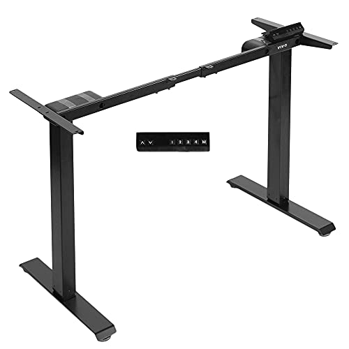 VIVO Electric Dual Motor Standing Desk Frame for 43 to 79 inch Table Tops, Frame Only, Ergonomic Standing Height Adjustable Base with Push Button Memory Controller, Black, DESK-V122EB