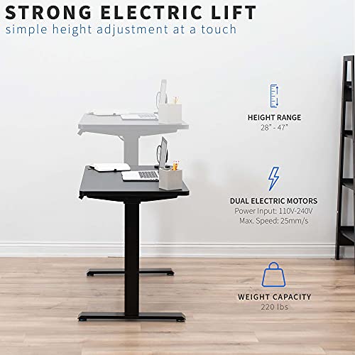 VIVO Electric Dual Motor Standing Desk Frame for 43 to 79 inch Table Tops, Frame Only, Ergonomic Standing Height Adjustable Base with Push Button Memory Controller, Black, DESK-V122EB