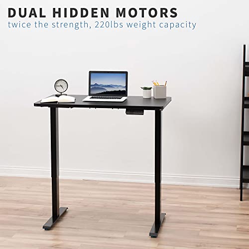 VIVO Electric Dual Motor Standing Desk Frame for 43 to 79 inch Table Tops, Frame Only, Ergonomic Standing Height Adjustable Base with Push Button Memory Controller, Black, DESK-V122EB
