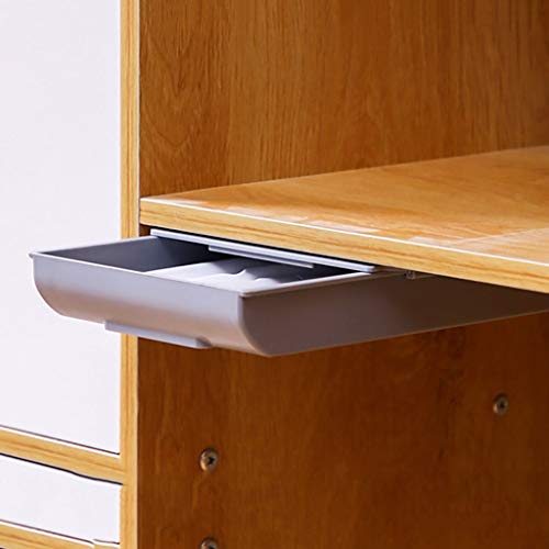 Drawer Organizer Box, DVCB Self Stick Pencil Tray Storage Drawer Storage Rack Under Desk Stand - Hidden Design Large Capacity Convenient - for Pens Rulers Scissors Mobile Phones