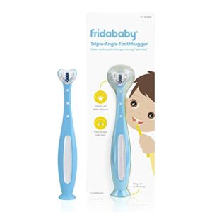 frida baby triple-angle toothhugger training toothbrush for toddler oral care, blue