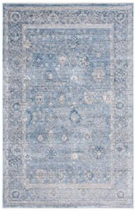 safavieh dream collection 8' x 10' grey / turquoise drm408j vintage oriental distressed premium viscose area rug