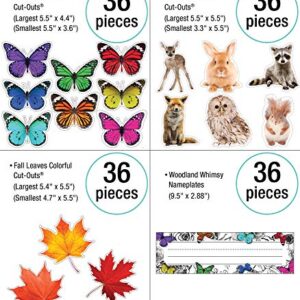 Schoolgirl Style Woodland Whimsy Collection—Bulletin Boards, Bulletin Board Borders, Inspirational Posters, Cutouts, Nameplates, Homeschool or Classroom Décor (374 pc)