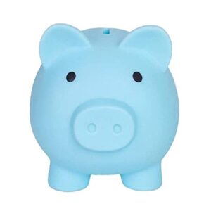 cute piggy bank, coin bank for boys and girls, children's plastic shatterproof money bank，children's toy gift savings jar(blue)