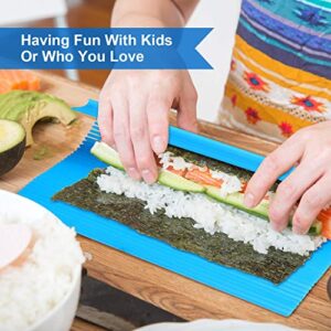 3 Pieces Kitchen Sushi Rolling Mat Non Stick Sushi Making Kit Japanese Plastic Sushi Rolling Maker Homemade for Home Kitchen DIY Sushi Plate Mat