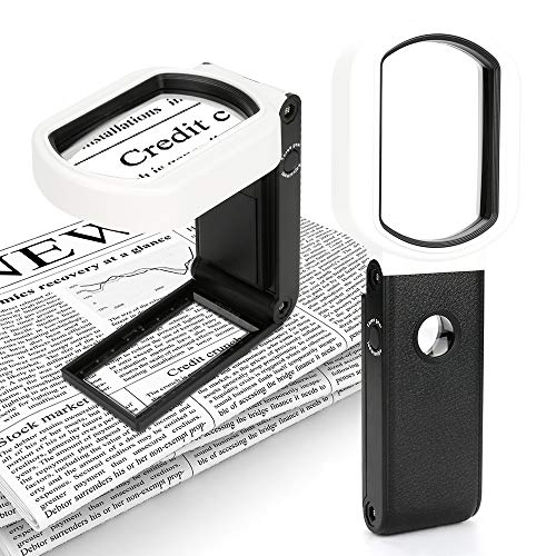 Magnifying Glass with Light and Stand, welltop 25X 10X Handheld Lighted Magnifying Glass Hands Free 9 LED Illuminated Magnifier for Reading, Inspection, Exploring, Jewellery, Hobbies & Crafts