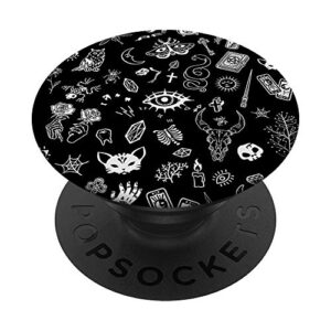 witchy gothic black spiritual magic wicca mystic witchcraft popsockets swappable popgrip
