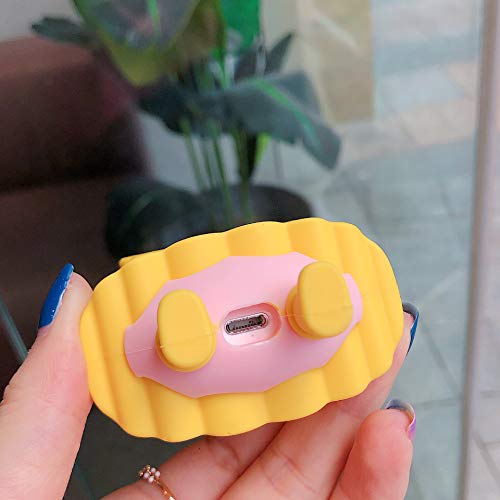 BONTOUJOUR Case Compatible with AirPods Pro, Super Cute Creative Wearing Yellow Raincoat Pink Piggy Case, Funny Kawai Standing Pig Silicone Earphone Protection Skin for AirPods Pro +Hook