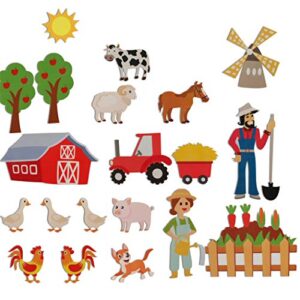 farm animals felt flannel boards stories precut figures for toddlers preschool, craft toy gifts for kids as storytelling interactive teaching activity kits (21)