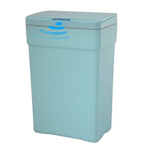 13 gallon trash can plastic kitchen trash can automatic touch free high-capacity garbage can (blue)