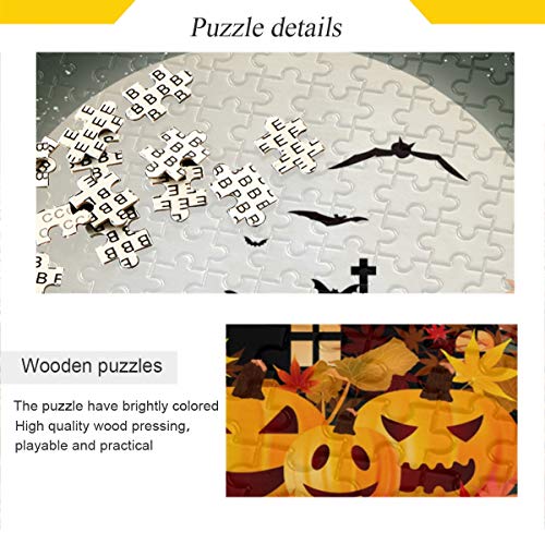 susiyo 500 Piece Jigsaw Puzzle for Adults Kids, Pumpkin Autumn Fall Maple Leaves Puzzle Wooden Jigsaw Puzzle Family Game Intellective Toys Wall Art Work for Educational Gift Home Decor