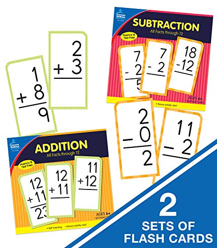 Carson Dellosa (CAS0P) First Grade Homeschool Kit for Kids – Elementary Math, Phonics, Sight Word Activities, Learn to Tell Time for Learn at Home (8pc) (145191)