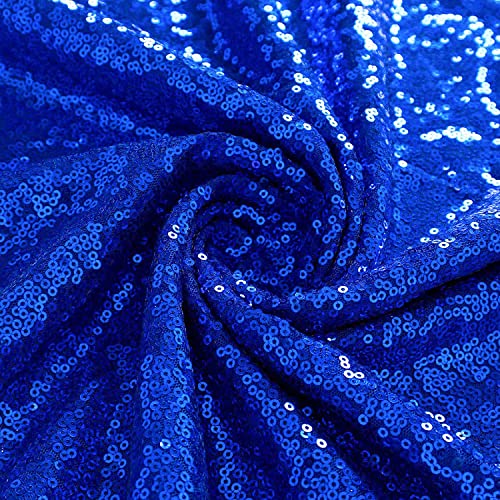 Pardecor Sequin Fabric by The Yard Glitter Fabric 1 Yard Little Mermaid Fabric Mesh Fabric Sequence Fabric Linen Material Fabric for Sewing Sparkle Cloth Fabric (1 Yard, Royal Blue)