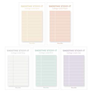 monolike smoothie college ruled sticky-it - 5p set self-adhesive memo pad 50 sheets