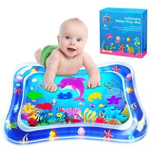 zmlm baby tummy-time water mat: infant baby toy gift activity play mat inflatable sensory playmat babies belly time pat indoor small pad for 3 6 9 12 month newborn boy girl toddler fun christmas game