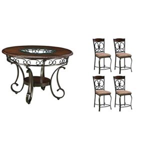 signature design by ashley glambrey dining room table, brown & glambrey counter height bar stool, brown