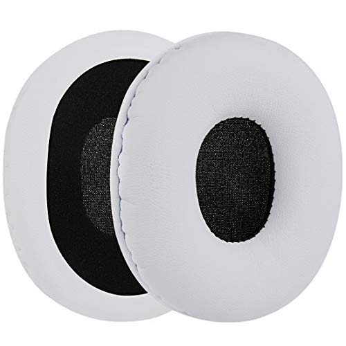 Geekria QuickFit Protein Leather Replacement Ear Pads for Sony MDR-ZX750DC MDR-ZX750 MDR-ZX750AP MDR-ZX750BN Headphones Ear Cushions, Headset Earpads, Ear Cups Repair Parts (White)