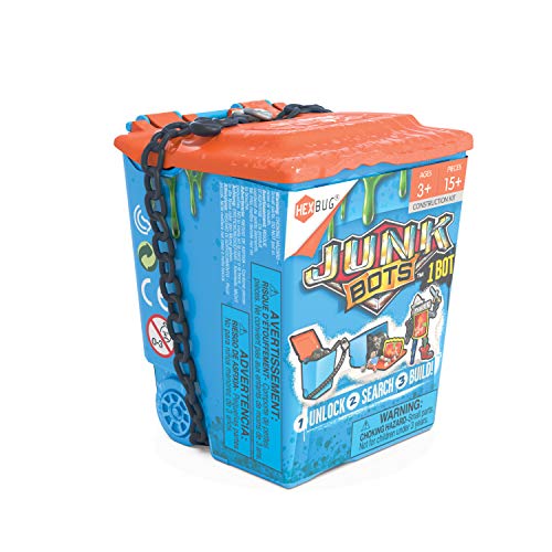 HEXBUG JUNKBOTS - Trash Bin Assortment Kit - Surprise Toys in Every Box LOL with Boys and Girls - Alien Powered Toys for Kids - 15+ Pieces of Action Construction Figures - for Ages 5 and Up