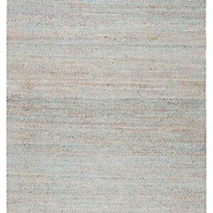 SAFAVIEH Natural Fiber Collection 9' x 12' Teal NF827A Handmade Farmhouse Premium Jute Area Rug