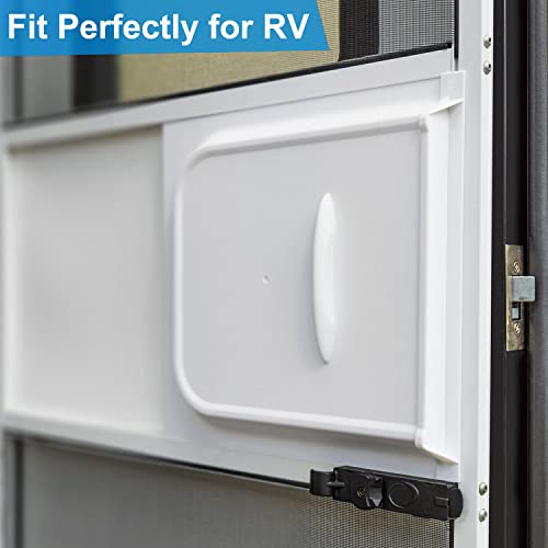 luxlead RV Screen Door Slide - 12" Screen Door Slider Panel with Slide Stop for RV Trailer Camper Motorhome Starcraft, White