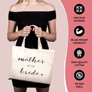 Prazoli Mother of The Bride Tote Bag - Mother of the Bride Gifts , Bridal & Bachelorette Gifts for Bride Mother , Mother Gifts for Wedding Day Bag , Reusable Bags Wedding , Mrs Bag & Bride Beach Bag