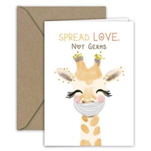 Paper Frenzy Masked Animals Quarantine Notes for Social Distancing Greeting Cards - 5 Different Designs (5 Cards per Design - 25 Total Cards)