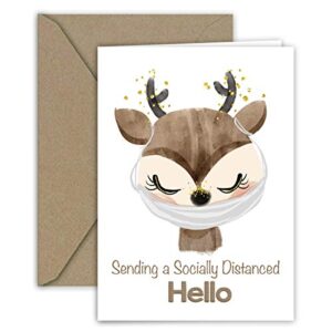 Paper Frenzy Masked Animals Quarantine Notes for Social Distancing Greeting Cards - 5 Different Designs (5 Cards per Design - 25 Total Cards)